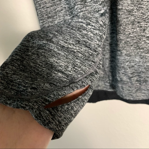 Athleta Uptempo Hoodie sweatshirt l/s space dye gray M thumbhole Quick dry - Picture 5 of 14